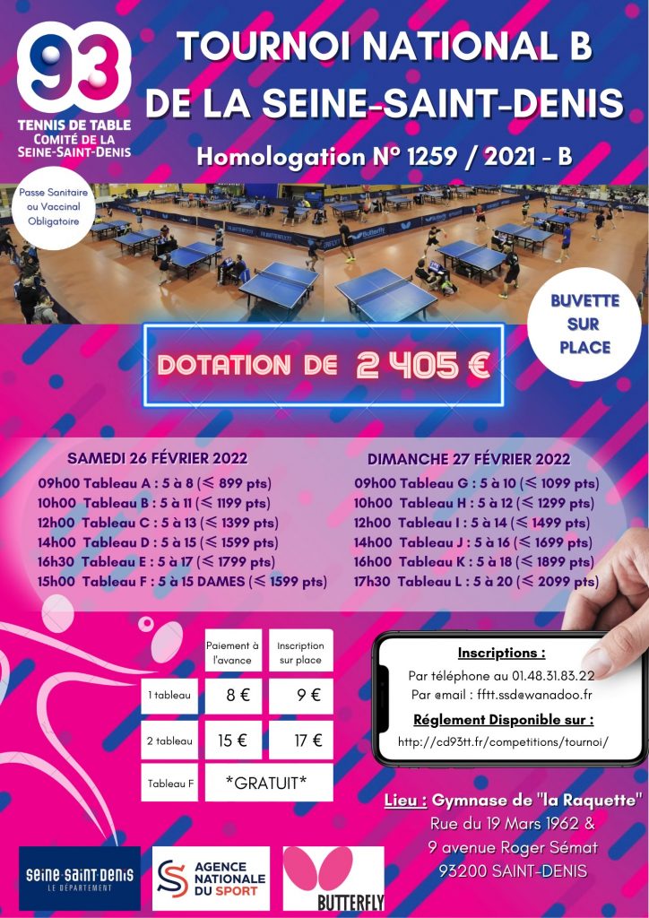 1-Affiche du Tournoi National B du CD93TT 2021-2022