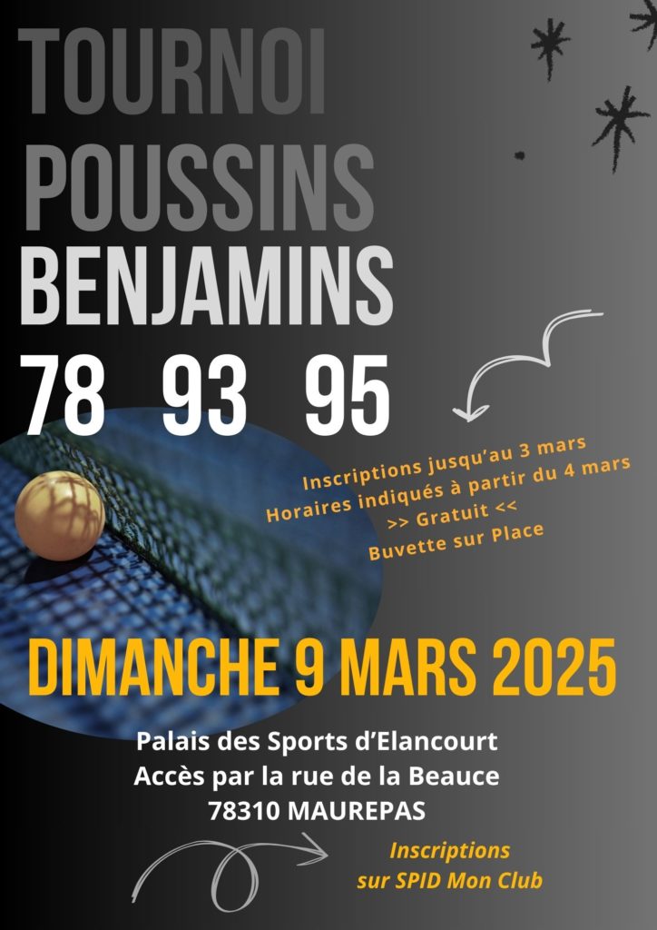 Tournoi Open des Moins de 11 Ans_Dim. 9 Mars 2025_CD93-95-78_Affiche