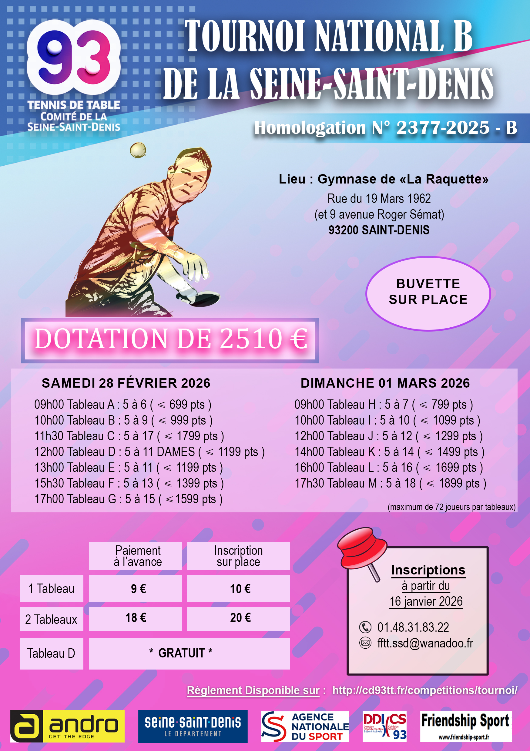 1-Affiche du Tournoi National B du CD93TT 2024-2025
